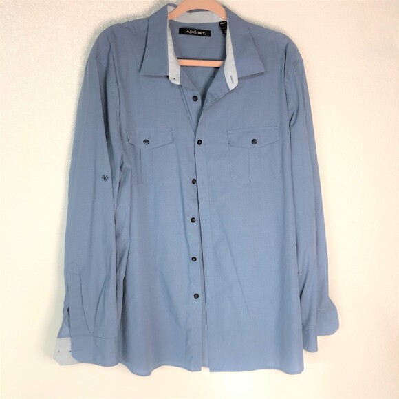 Axist Blue Long Sleeve Dress Shirt Men Size XXL - Picture 1 of 7